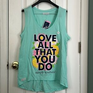 Mint green simply southern cutoff T shirt